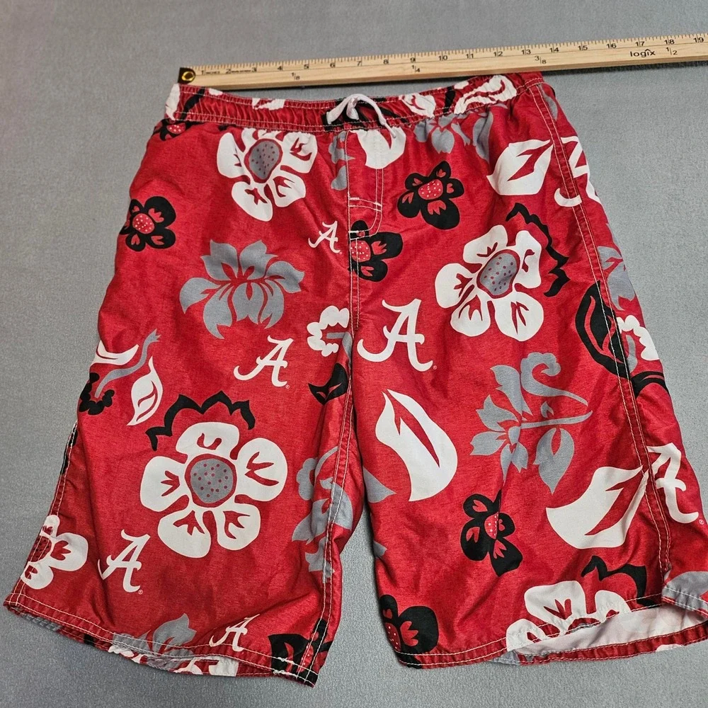 Wes and Willy Alabama Crimson Tide Floral Swim Trunks Mens Large‎ Red SH0002